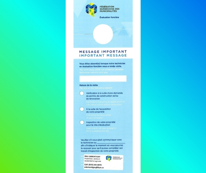 mise à jour de l'inventaire des bâtiments sur le territoire de la municipalité